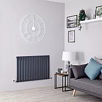 Milano Alpha Flat Panel Horizontal Designer Radiator Single Panel 635mm x 980mm Anthracite
