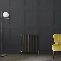 Milano Aruba Horizontal Designer Radiator Double Panel 635mm x 590mm Carbon Grey