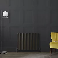 Milano Aruba Horizontal Designer Radiator Double Panel 635mm x 826mm Carbon Grey