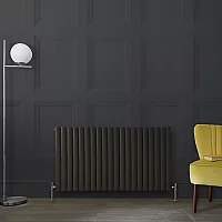 Milano Aruba Horizontal Designer Radiator Double Panel 635mm x 1180mm Carbon Grey