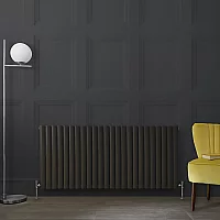 Milano Aruba Horizontal Designer Radiator Double Panel 635mm x 1416mm Carbon Grey
