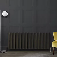 Milano Aruba Horizontal Designer Radiator Double Panel 635mm x 1652mm Carbon Grey