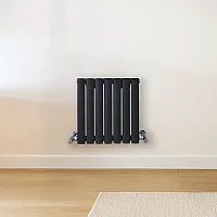 Milano Aruba Horizontal Designer Radiator Double Panel 400mm x 413mm Carbon Grey