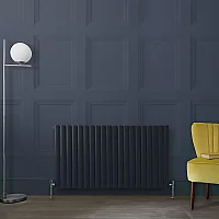 Milano Aruba Horizontal Designer Radiator Double Panel 635mm x 1180mm Regal Blue