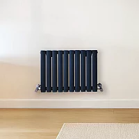 Milano Aruba Horizontal Designer Radiator Double Panel 400mm x 590mm Regal Blue