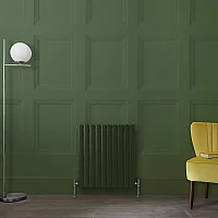 Milano Aruba Horizontal Designer Radiator Double Panel 635mm x 590mm Evergreen