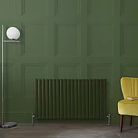 Milano Aruba Horizontal Designer Radiator Double Panel 635mm x 1180mm Evergreen