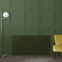 Milano Aruba Horizontal Designer Radiator Double Panel 635mm x 1416mm Evergreen
