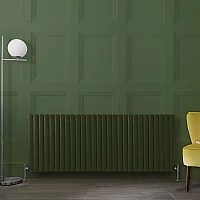 Milano Aruba Horizontal Designer Radiator Double Panel 635mm x 1652mm Evergreen