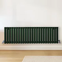 Milano Aruba Horizontal Designer Radiator Double Panel 400mm x 1416mm Evergreen