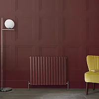 Milano Aruba Horizontal Designer Radiator Double Panel 635mm x 826mm Booth Red