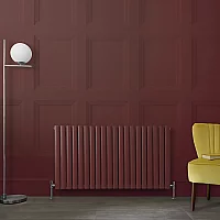 Milano Aruba Horizontal Designer Radiator Double Panel 635mm x 1180mm Booth Red