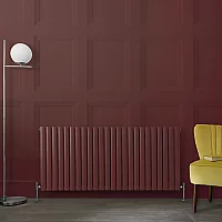 Milano Aruba Horizontal Designer Radiator Double Panel 635mm x 1416mm Booth Red