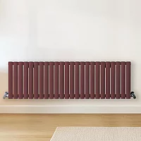 Milano Aruba Horizontal Designer Radiator Double Panel 400mm x 1416mm Booth Red
