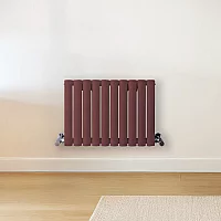 Milano Aruba Horizontal Designer Radiator Double Panel 400mm x 590mm Booth Red