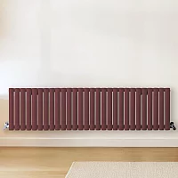 Milano Aruba Horizontal Designer Radiator Double Panel 400mm x 1652mm Booth Red