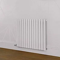 Milano Aruba Electric Rose Petal Pink Horizontal Designer Radiator 635mm Tall Choice of Size Thermostat and Cable Cover