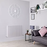 Milano Capri Light Grey Flat Panel Horizontal Designer Radiator 635mm x 1000mm Double Panel