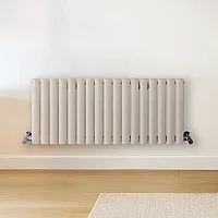Milano Aruba Horizontal Designer Radiator Double Panel 400mm x 1000mm Pearl White