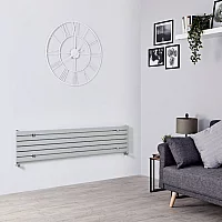 Milano Capri Silver Flat Panel Horizontal Flat Panel Designer Radiator 354mm x 1600mm Single Panel