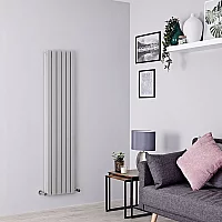 Milano Capri Silver Flat Panel Vertical Designer Radiator 1600mm x 354mm Choice of Panel