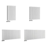 Milano Aruba Flow Horizontal Designer Radiator Double Panel White
