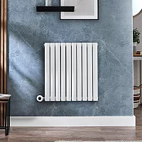 Milano x ECOSO Aruba Electric White Horizontal Designer Radiator Choice of Size and WiFi Thermostat PlugIn and Hardwired Options