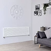 Milano Capri White Flat Panel Horizontal Designer Radiator 472mm x 1600mm Single Panel