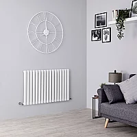 Milano Aruba Horizontal Designer Radiator Single Panel 635mm x 1000mm White