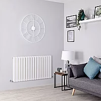 Milano Alpha Flat Panel Horizontal Designer Radiator Double Panel 635mm x 1190mm White