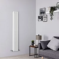 Milano Aruba Vertical Designer Radiator Double Panel 1600mm x 236mm White