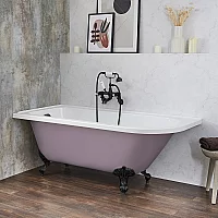 Milano Legend Lupin Purple Traditional Freestanding Corner Bath 1685mm x 750mm Left Hand Black Feet