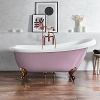 Milano Legend Lupin Purple Traditional Freestanding Slipper Bath 1710mm x 740mm Brushed Copper Feet