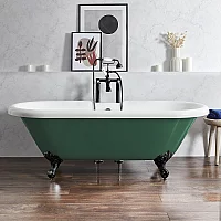 Milano Legend Evergreen Traditional Roll Top Freestanding Bath 1795mm x 785mm Black Feet