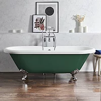 Milano Legend Evergreen Traditional Roll Top Freestanding Bath 1795mm x 785mm Chrome Feet