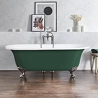 Milano Richmond Evergreen Traditional Roll Top Freestanding Bath 1730mm x 780mm Chrome Feet