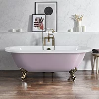 Milano Legend Lupin Purple Traditional Roll Top Freestanding Bath 1780mm x 825mm Brushed Gold Feet