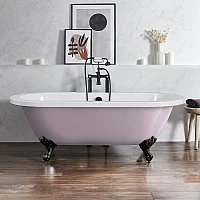 Milano Legend Lupin Purple Traditional Roll Top Freestanding Bath 1780mm x 825mm Black Feet
