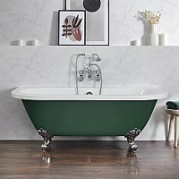 Milano Richmond Evergreen Traditional Back to Wall Freestanding Bath 1685mm x 780mm Chrome Feet