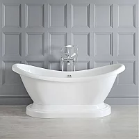 Milano Towneley 1750mm x 730mm Double Ended Freestanding Bath with Base