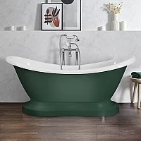 Milano Towneley Evergreen Traditional Double Ended Freestanding Bath with Base 1750mm x 730mm