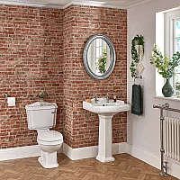 Milano Windsor Traditional Toilet and 2 TapHole Basin Set