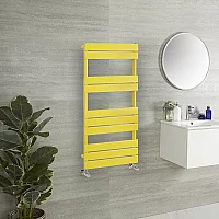 Milano Lustro Designer Dandelion Yellow Flat Panel Heated Towel Rail 975mm x 600mm