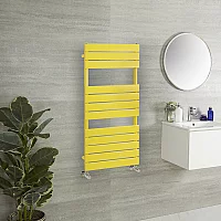 Milano Lustro Designer Dandelion Yellow Flat Panel Heated Towel Rail 1200mm x 450mm