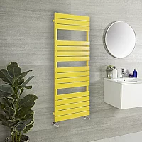 Milano Lustro Designer Dandelion Yellow Flat Panel Heated Towel Rail 1500mm x 600mm