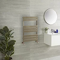 Milano Lustro Designer Metallic Bronze Flat Panel Heated Towel Rail 825mm x 450mm