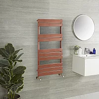 Milano Lustro Designer Metallic Copper Flat Panel Heated Towel Rail 975mm x 450mm