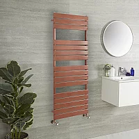 Milano Lustro Designer Metallic Copper Flat Panel Heated Towel Rail 1500mm x 600mm