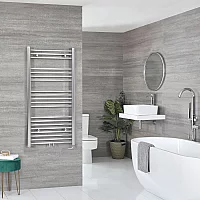 Milano x ECOSO Neva Electric 1188mm x 600mm Chrome Heated Towel Rail with Thermostatic WiFi Heating Element
