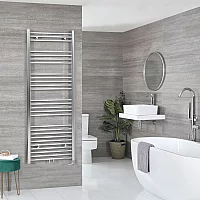Milano x ECOSO Neva Electric 1600mm x 600mm Chrome Heated Towel Rail with Thermostatic WiFi Heating Element